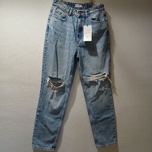 Zara Light Blue Ripped Jeans
